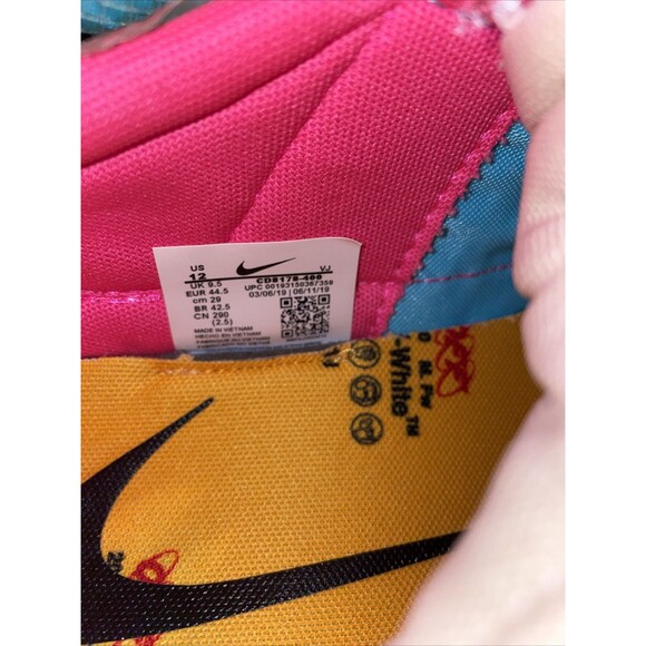 Size 12 M - Nike Off-White x Waffle Racer Vivid Sky Golf Athleisure Activewear - Picture 3 of 12